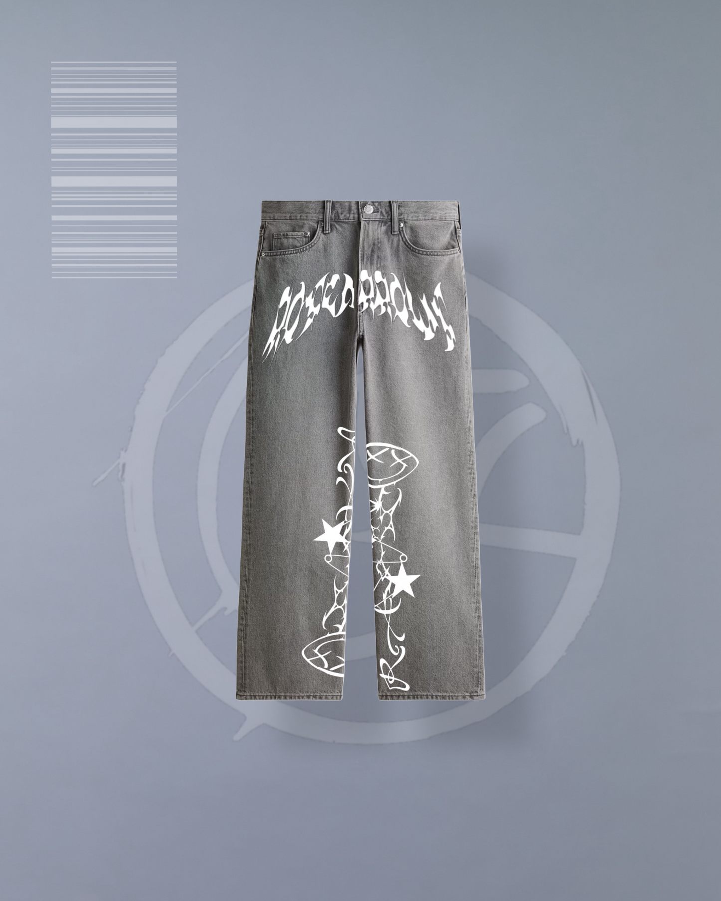 Toxic Smiley Grey Denim